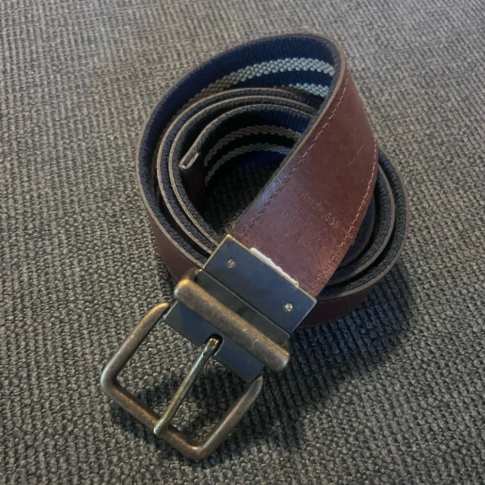 Men's Reversible Leather/Canvas Belt